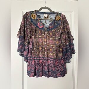 Postmark‎ Anthropologie Floral Ciutadella Top X-Small
